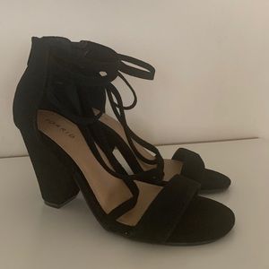 Torrid-7.5W- Black Strappy Cone Heel
